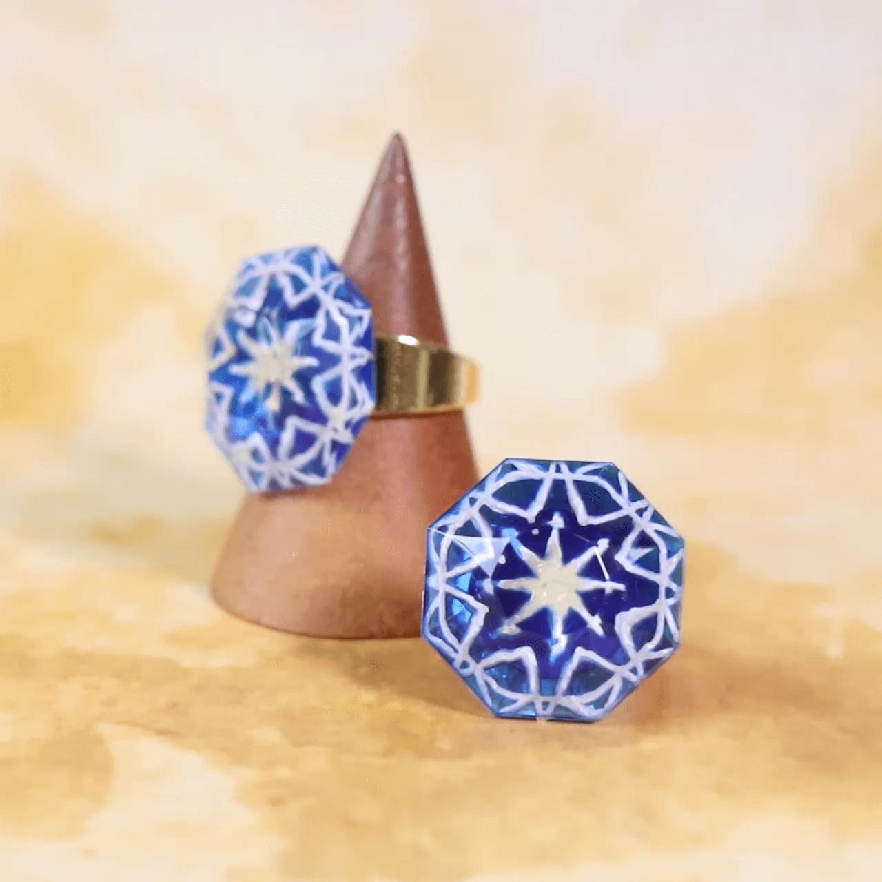 ガラスみたいに美しい 「切子風リング」