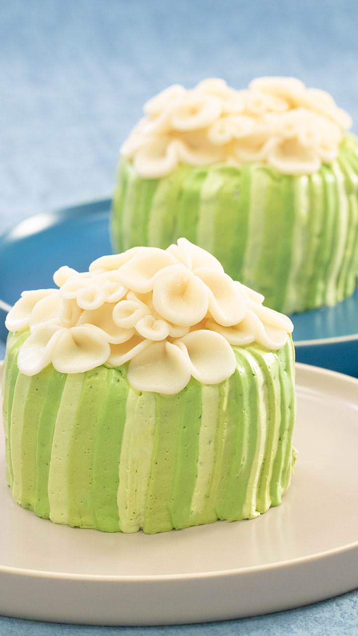 濃厚抹茶♡お花のレアチーズ