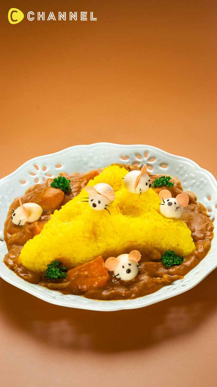 大きなチーズのチューチューカレー!