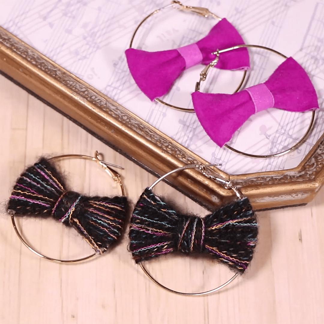 フープにキュッ♪ 「いろいろリボンピアス」