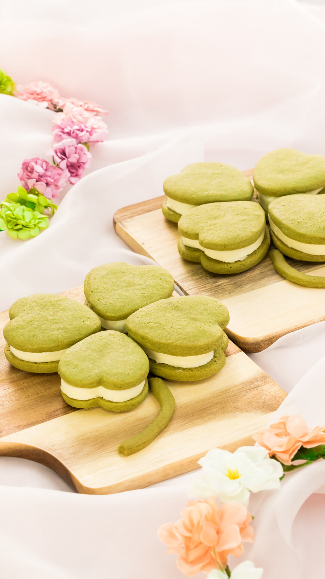 ”幸せ”のシンボル♡抹茶の四つ葉クッキー