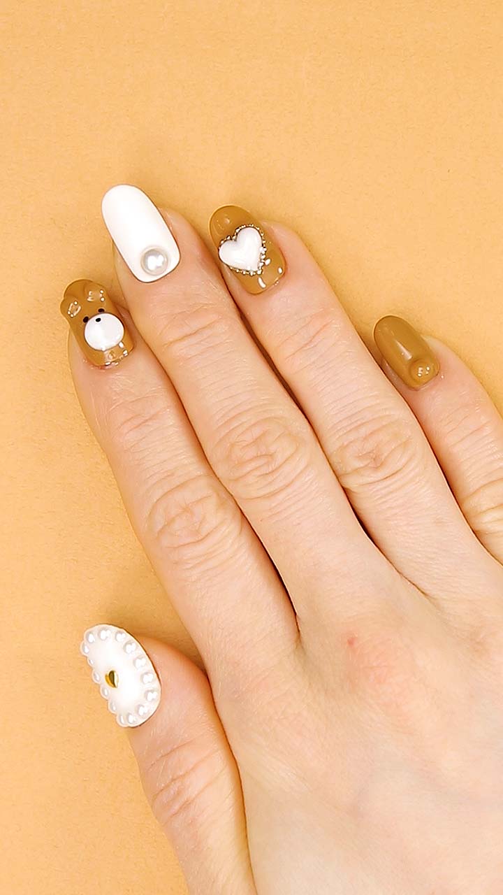 キュートさ100%♡ぷっくりクマネイル