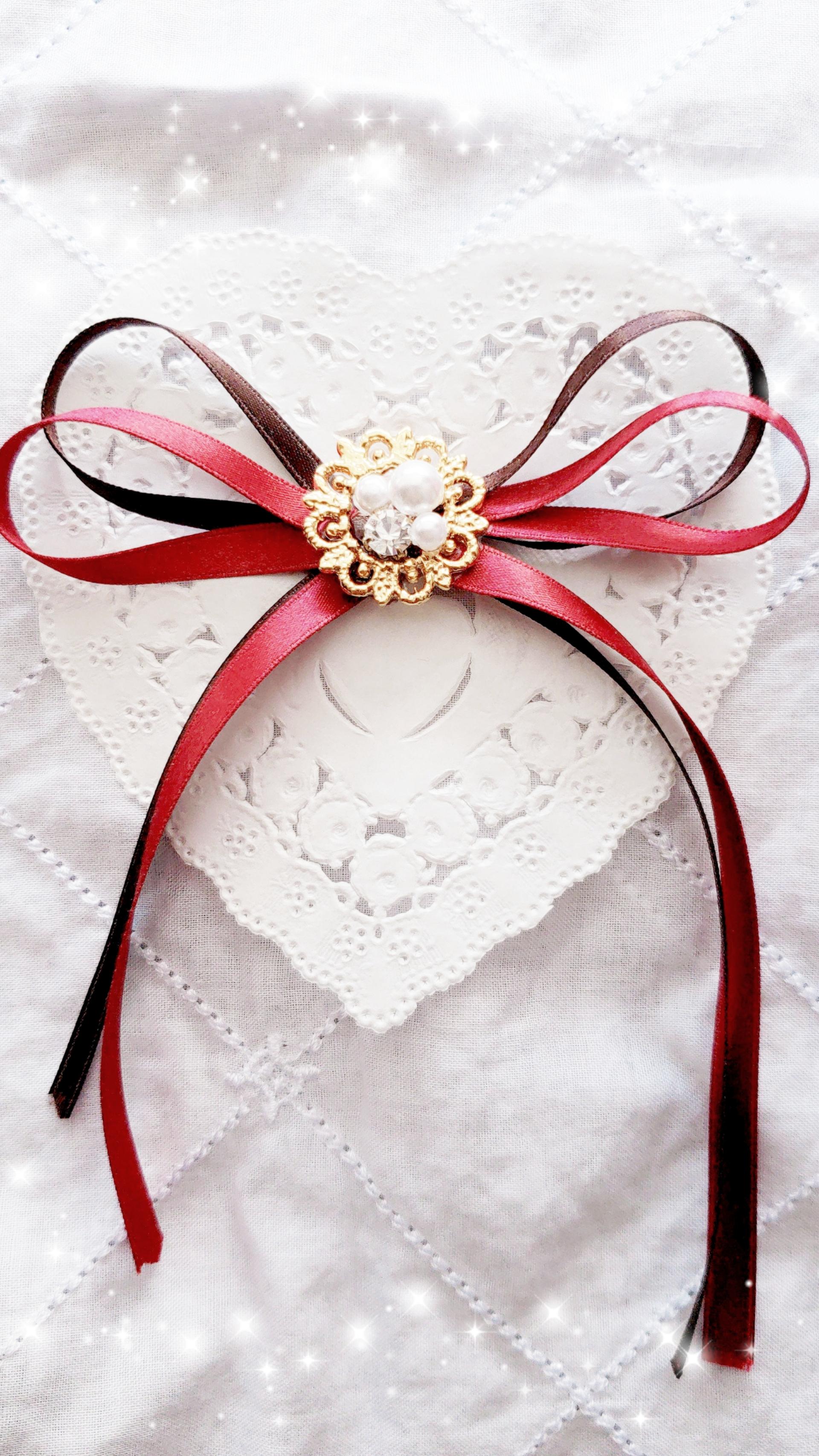 【アクセサリパーツDIY】レトロ可愛い♡ダブルリボンアクセサリパーツ