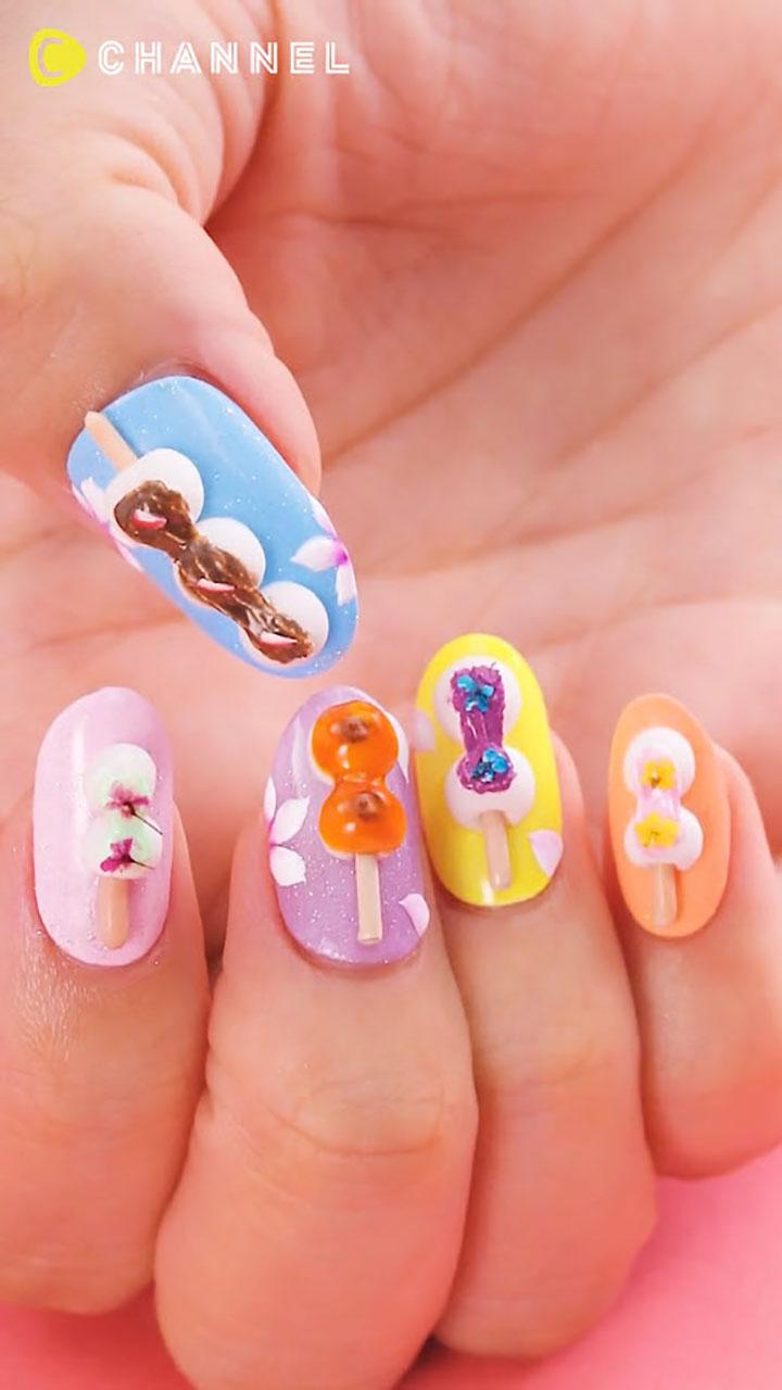 ซากุระดังโงะ เล็บของคนชอบกินขนมญี่ปุ่น