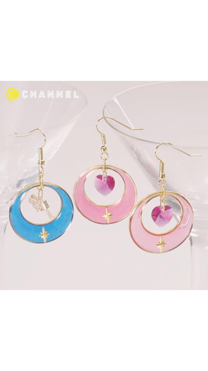 簡単にフレームを自作☆ハートの大ぶりリングピアス