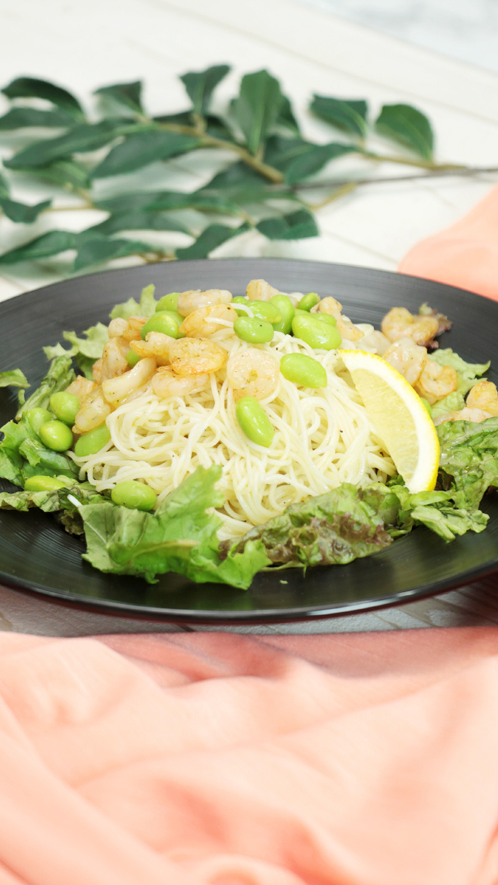 そうめんでオシャレメニュー！ガーリックシュリンプそうめん