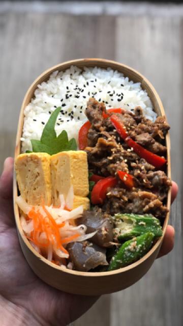 【お弁当の詰め方】牛肉のオイスターソース炒め弁当