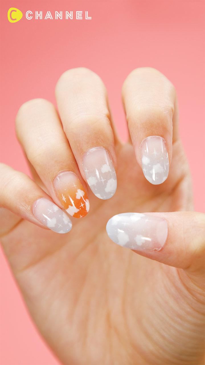 あのフィルターを指先に？もくもくふわふわ雲ネイル♡