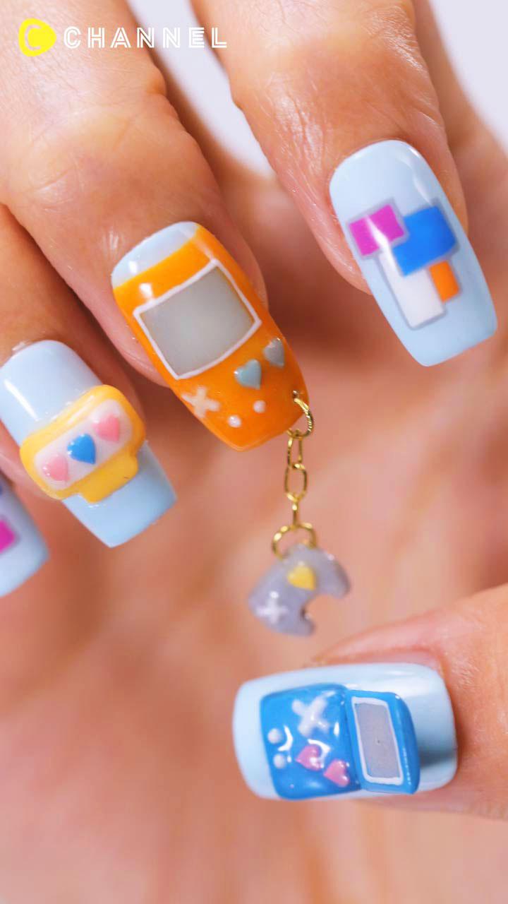 เล็บเกมกด 3 มิติ น่ารักแบบนี้เธอชอบมั้ย