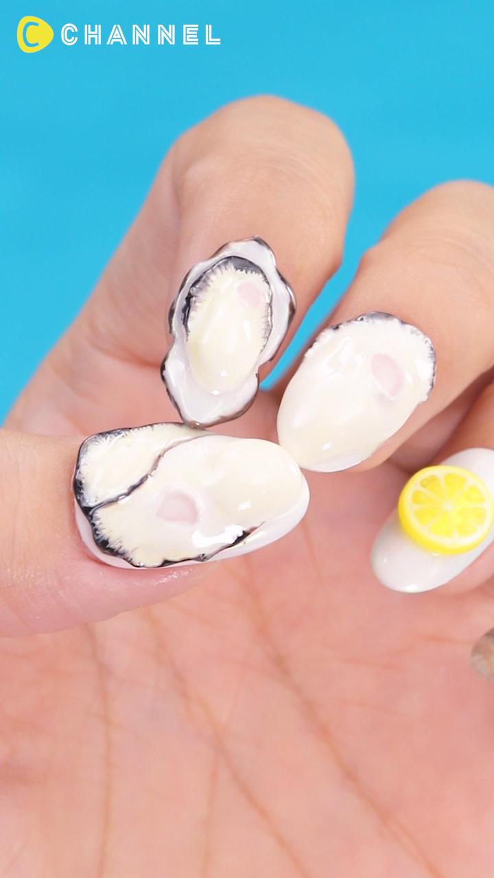 ぷるんと肉厚♡まるごと牡蠣ネイル
