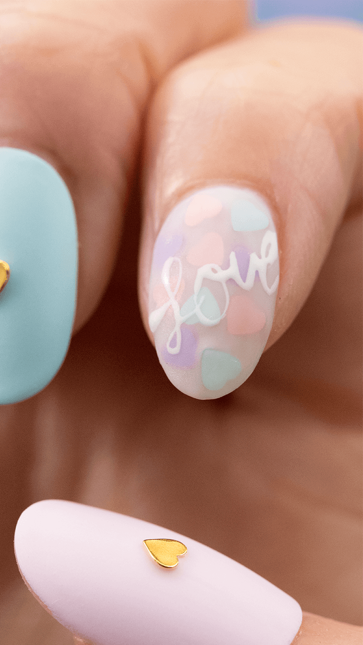 ユメカワイイが止まらない♡パステルハートネイル