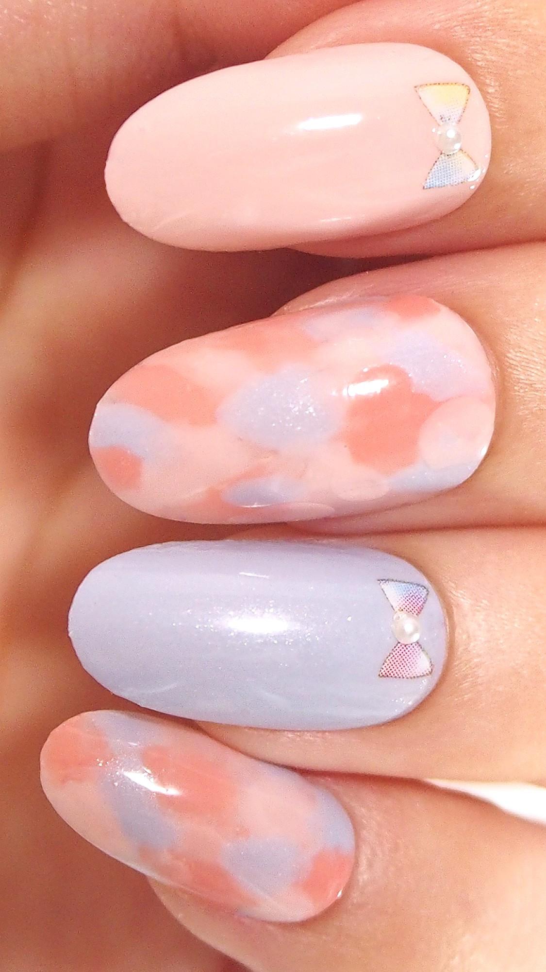 ゆめかわリボンネイル～パラドゥ×キャンドゥしずくネイルシール～