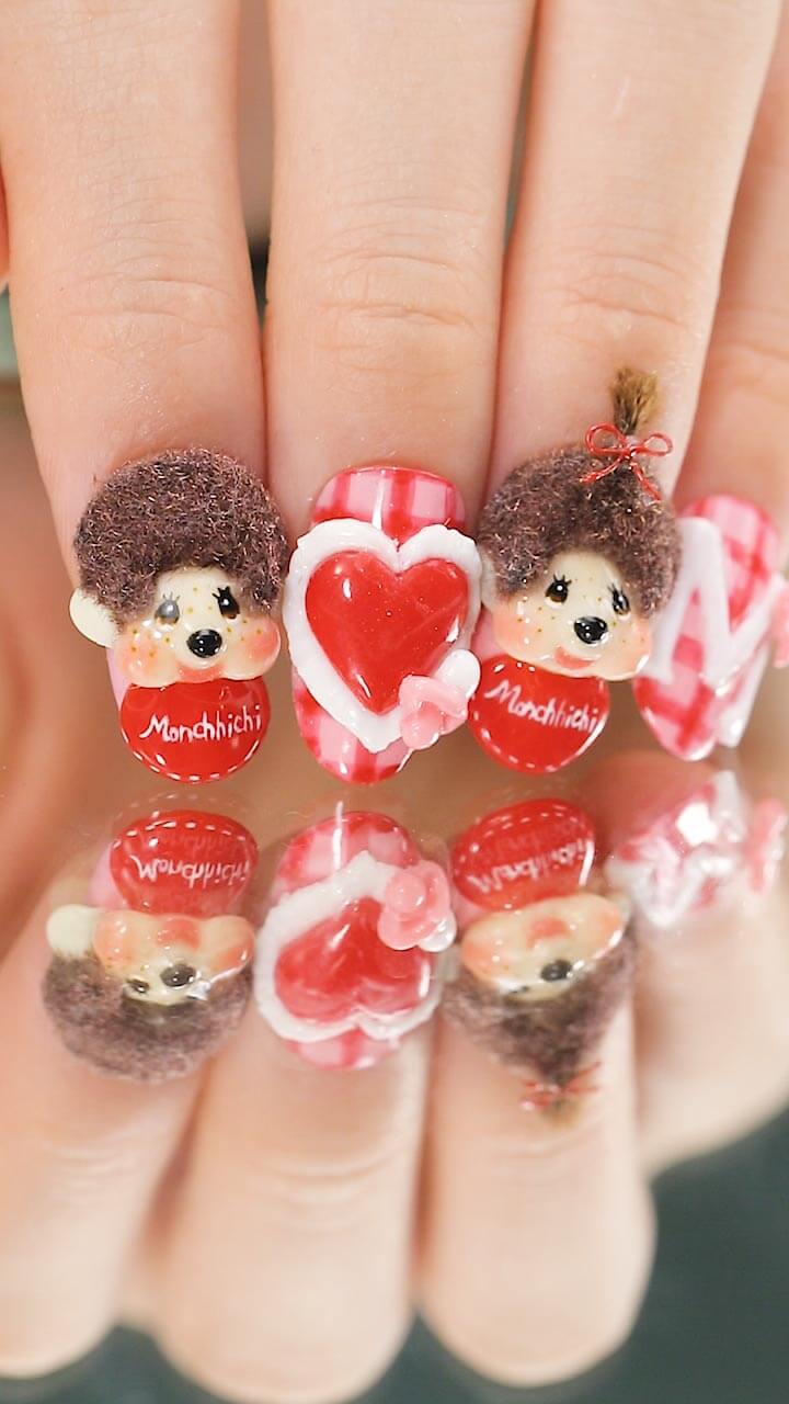 見るたび愛が増す♡モンチッチネイル