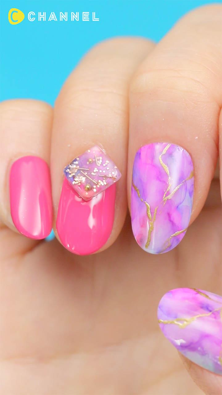 アートインクでタイルを作る! パーツニュアンスネイル