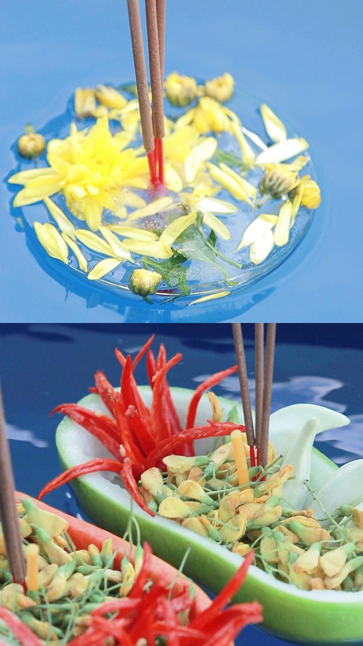 กระทงผักผลไม้ กระทงน้ำแข็ง