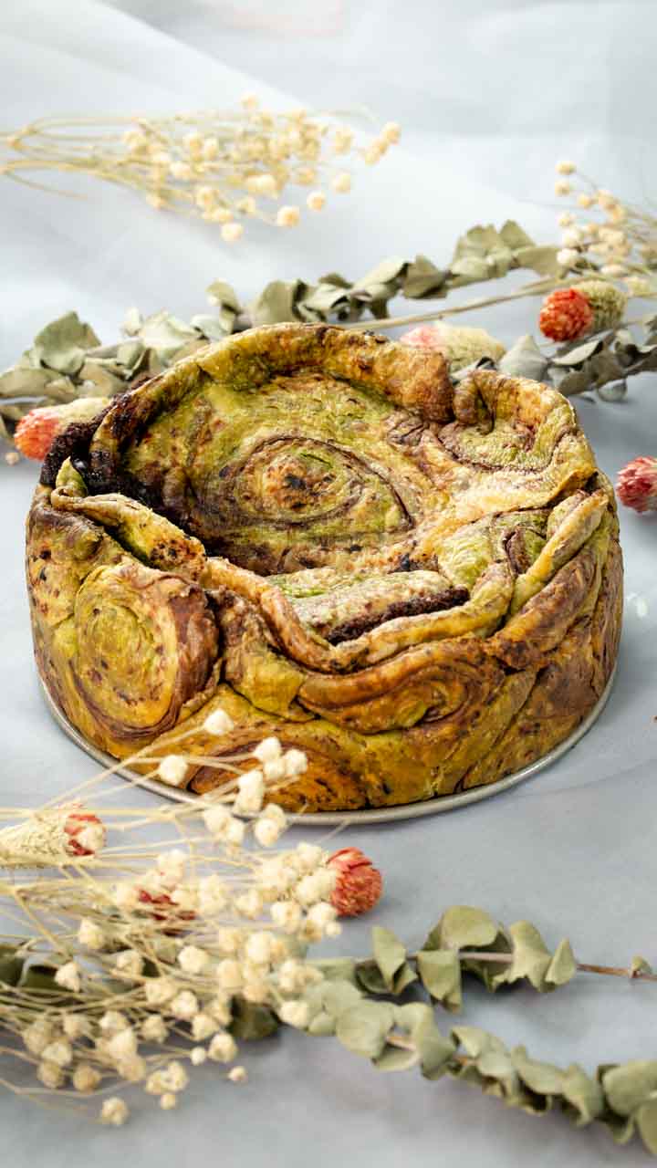 不思議な模様！マーブルチョコレートパイ