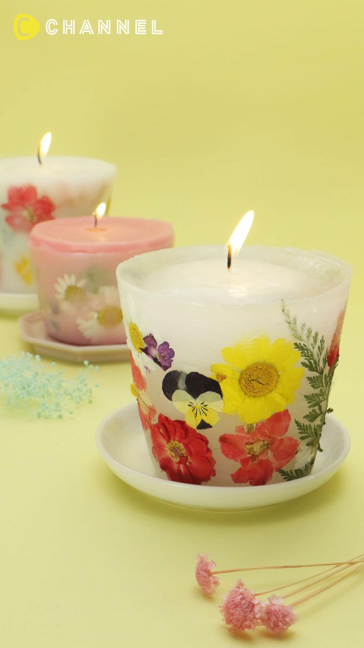 ロマンチックな気分に♡カラフルフラワーキャンドル