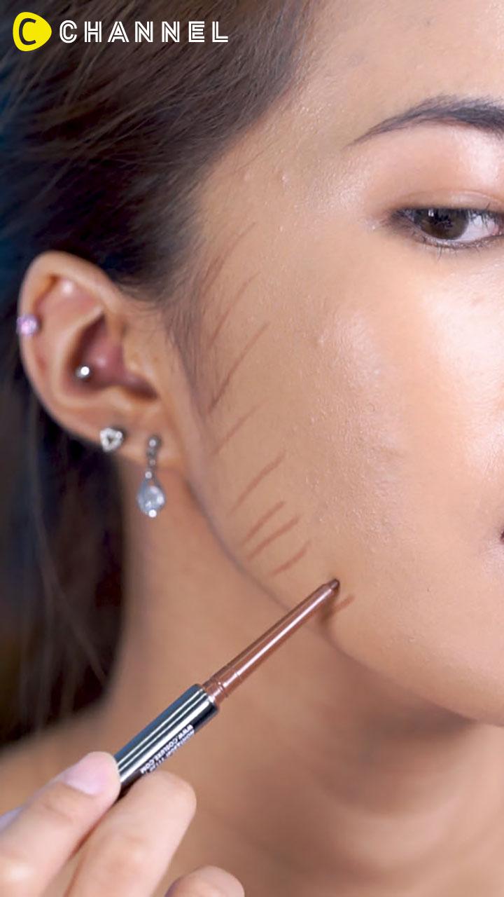 หน้าสวยมิติ เทคนิคคือดินเขียนคิ้ว 1 แท่ง