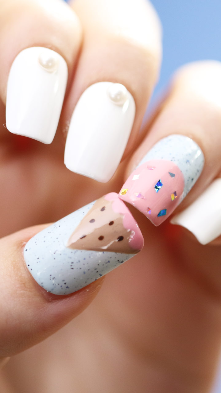 合体して絵ができる！アイスネイル♡
