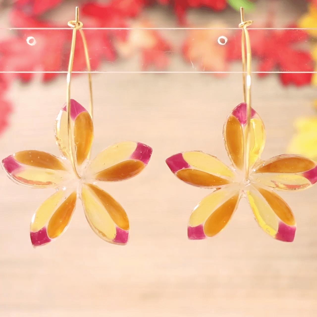 シリコンモールドがなくてもできる 「フラワーレジンピアス」