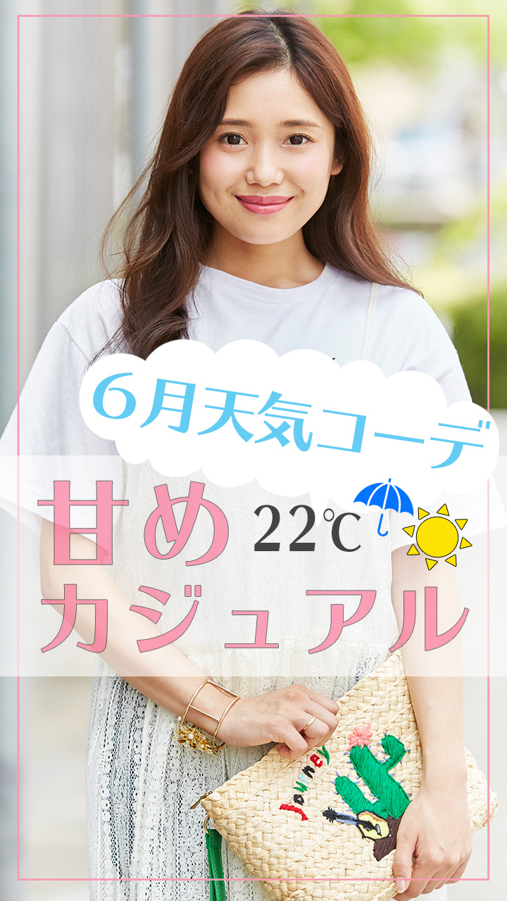 【６月天気コーデ】レースワンピース×デニムで甘めカジュアル♡