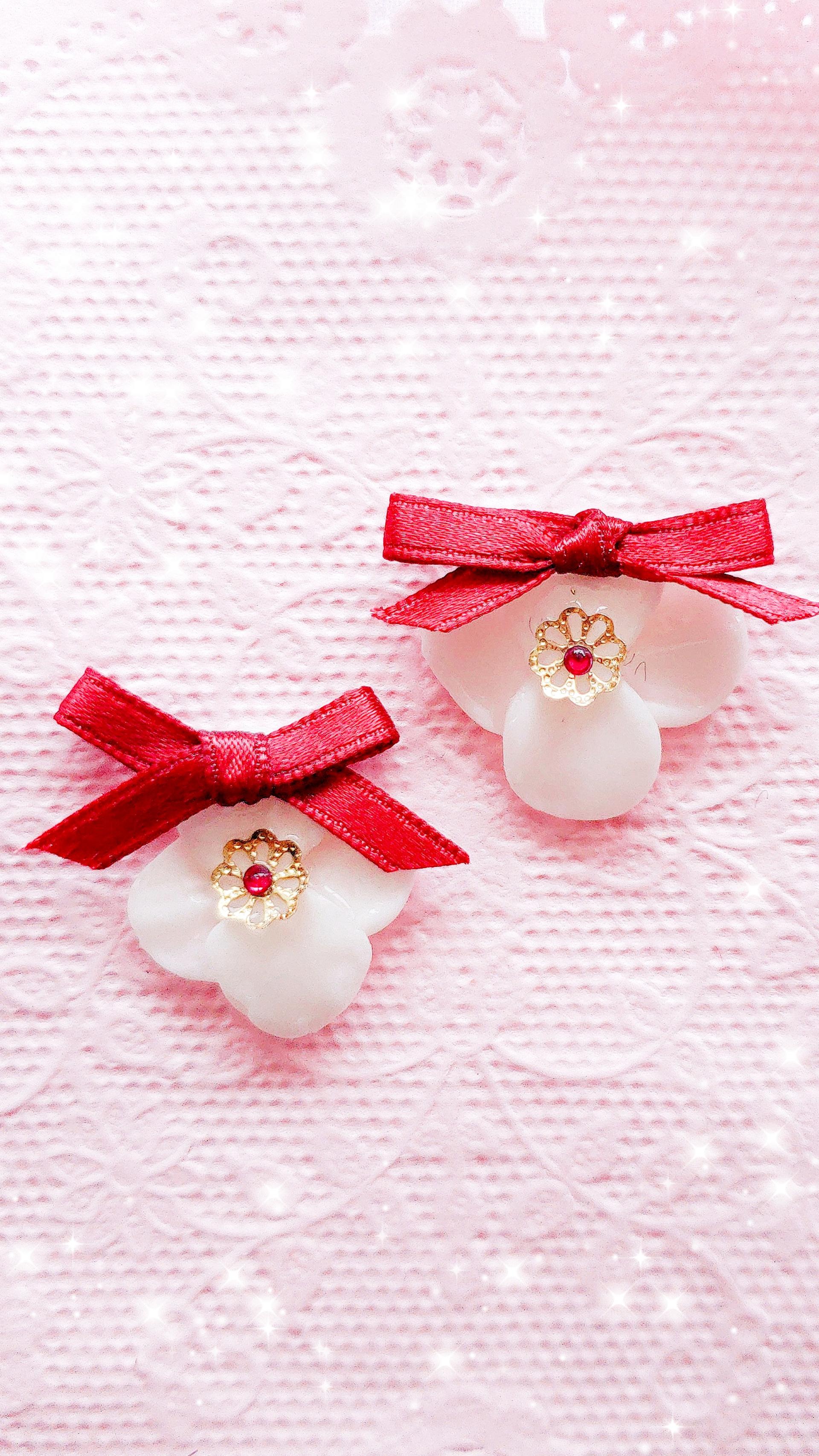 【アクセサリーパーツDIY】クラフトフラワー×リボン