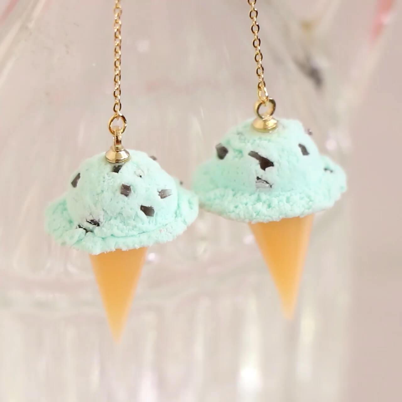 爽やかに☆「チョコミントアイスピアス」