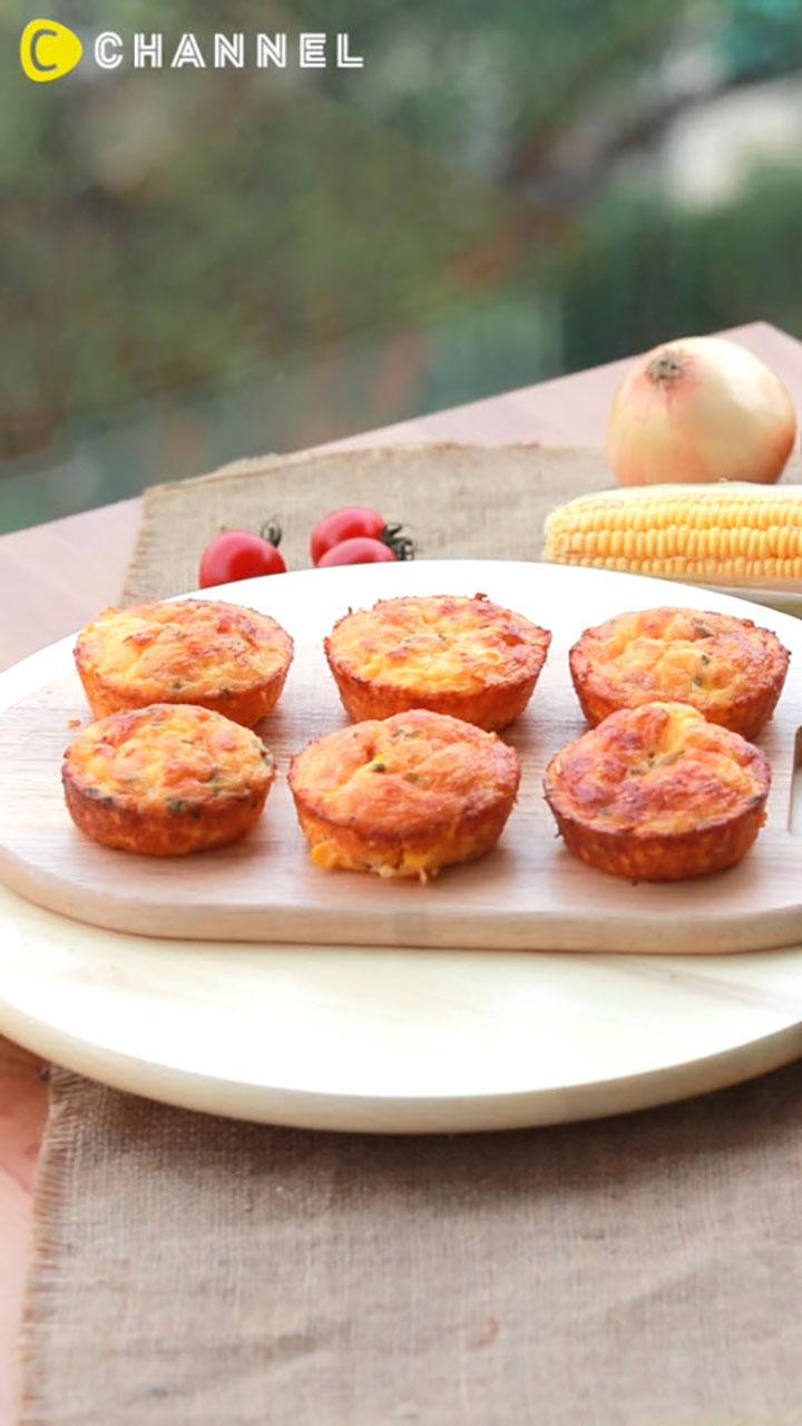มัฟฟินไข่เบคอน นุ่มอร่อยไส้คอร์นชีส