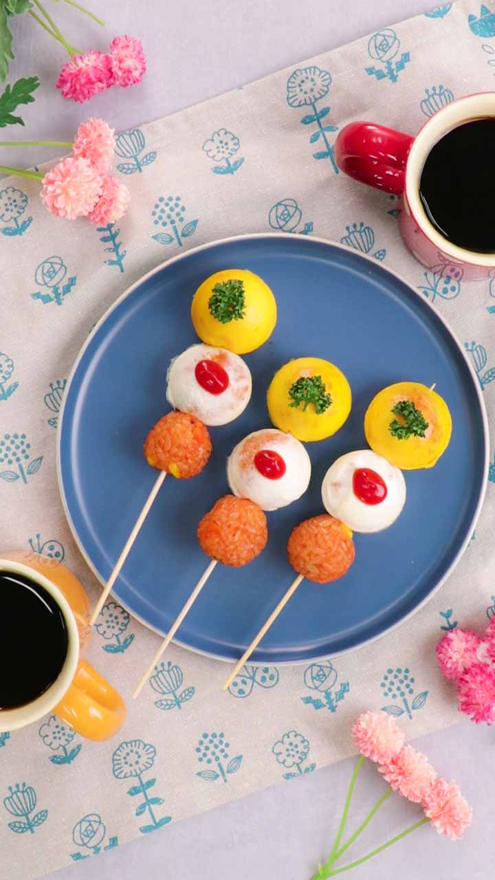 女子力アピールしちゃう？お花見団子オムライス