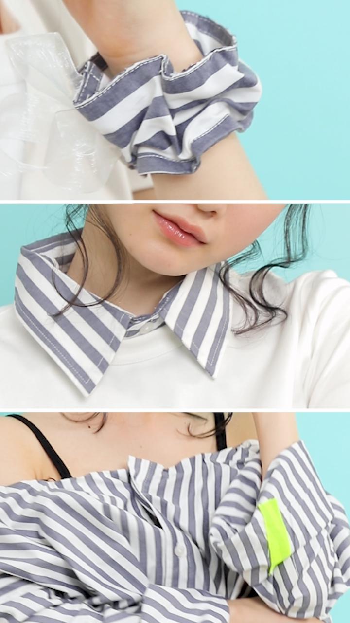 1枚のシャツをDIY!  切って貼って3アイテムに