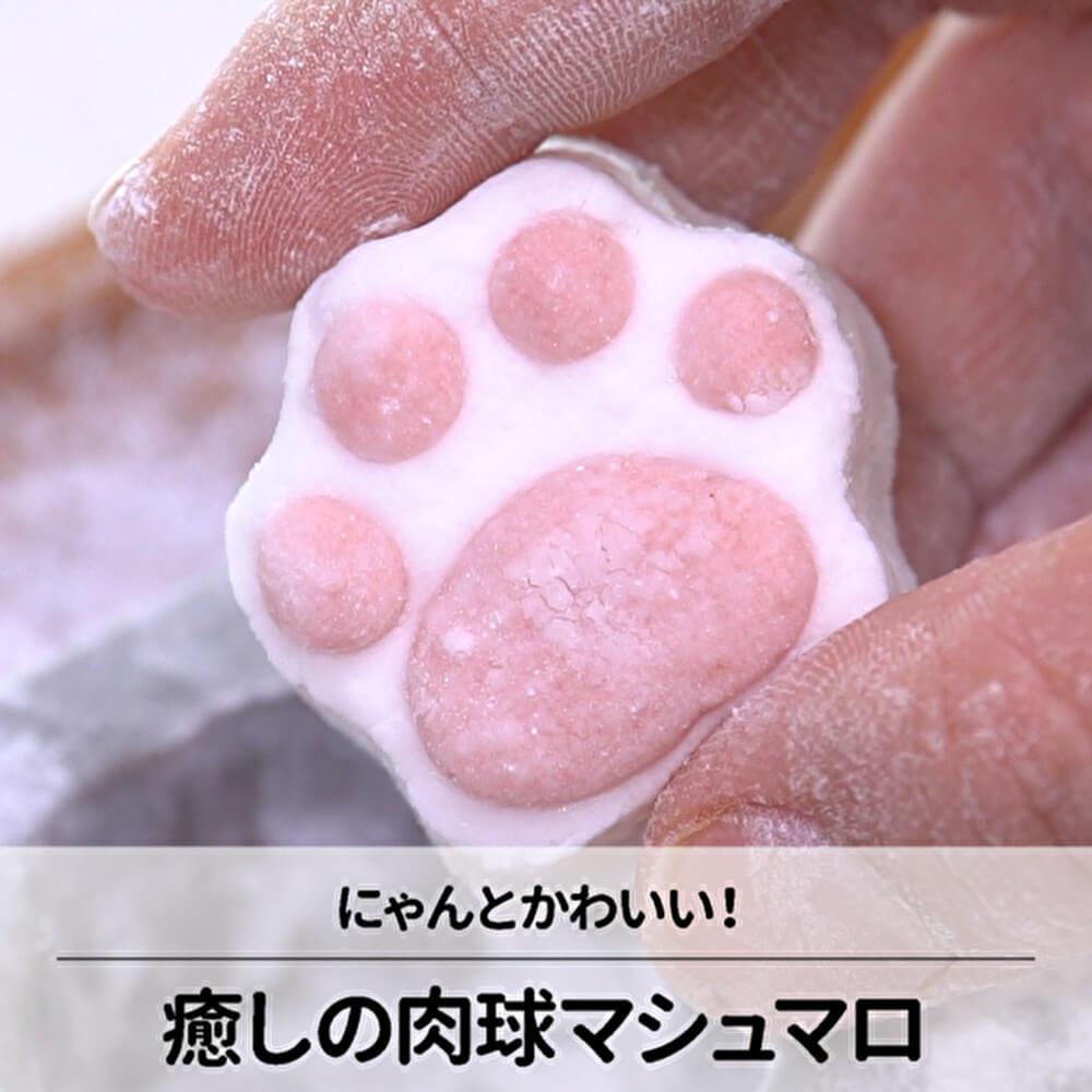 ニャンとかわいい♡ぷにぷに肉球マシュマロ