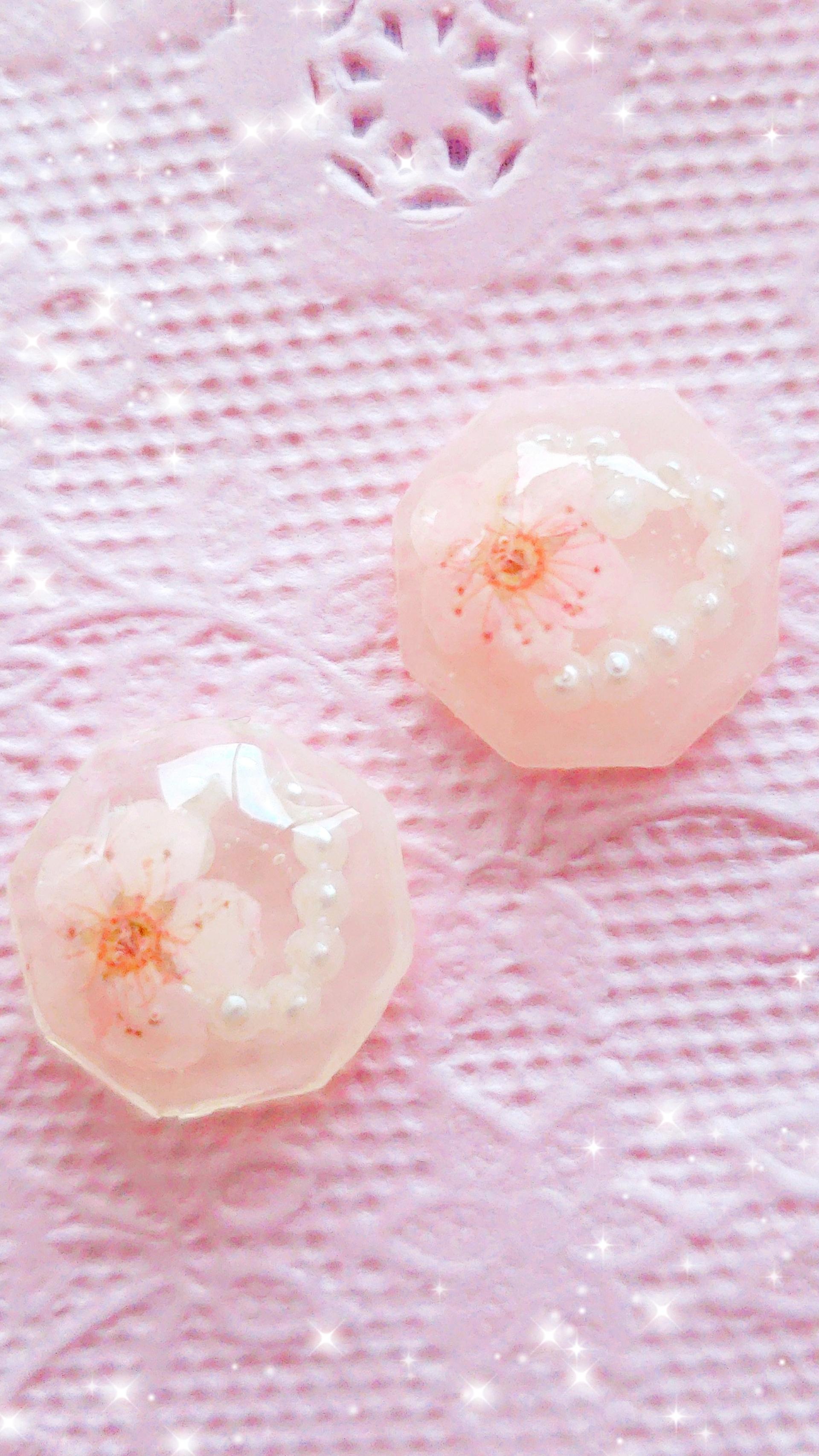 【アクセサリーパーツDIY】簡単！パール×押し花