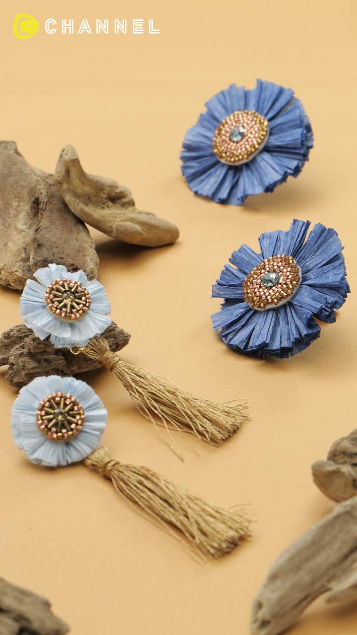 ナチュラルな質感が魅力♡ペーパーラフィアの簡単イヤリング