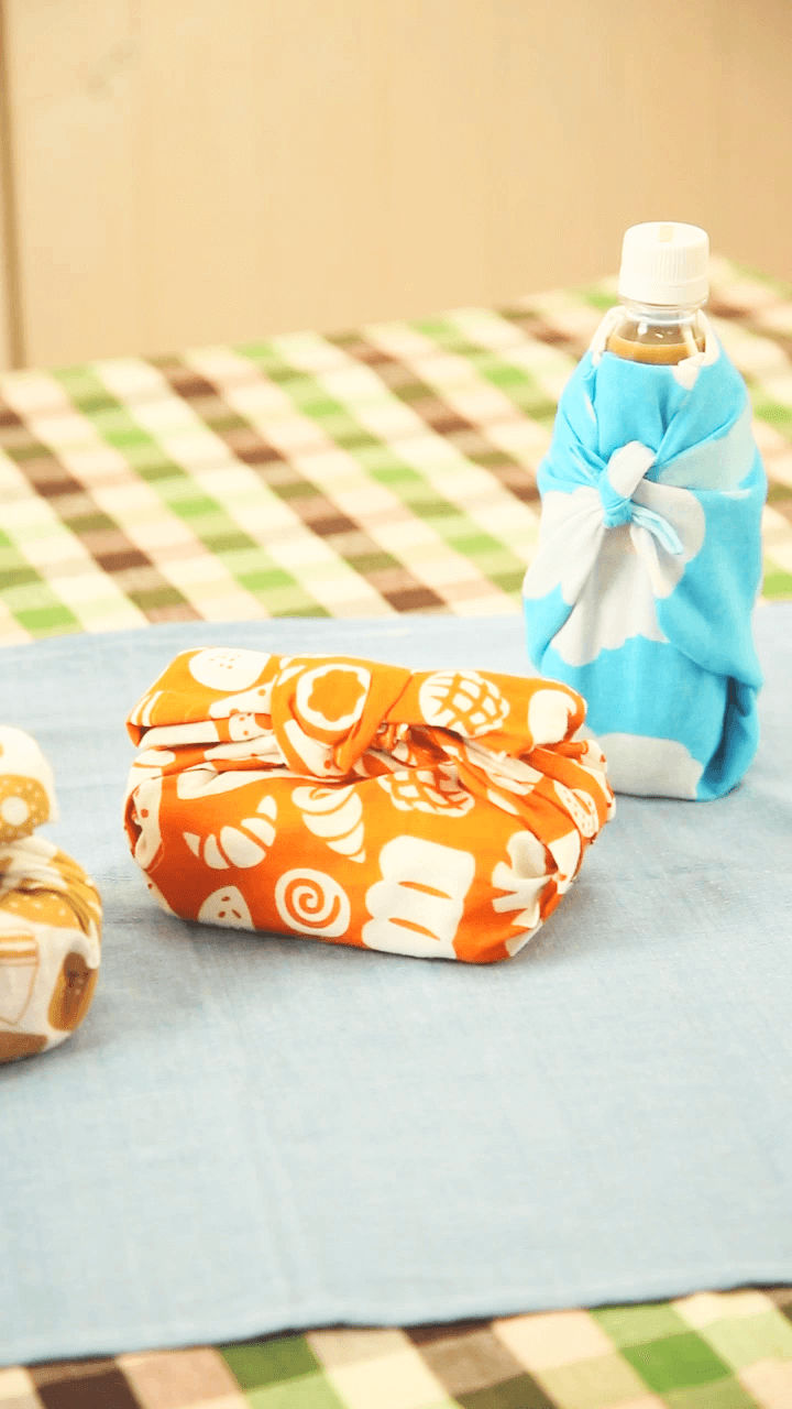 手ぬぐい活用法　ペットボトル・弁当箱包み