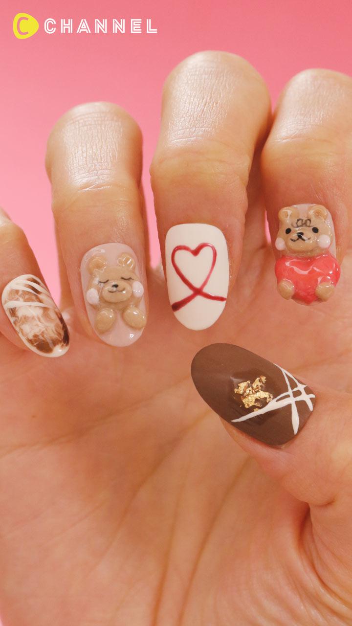 可愛さしかない♡くまさんネイル