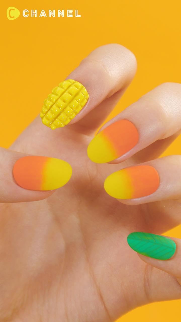 ジューシーな指先に♡マンゴーネイル