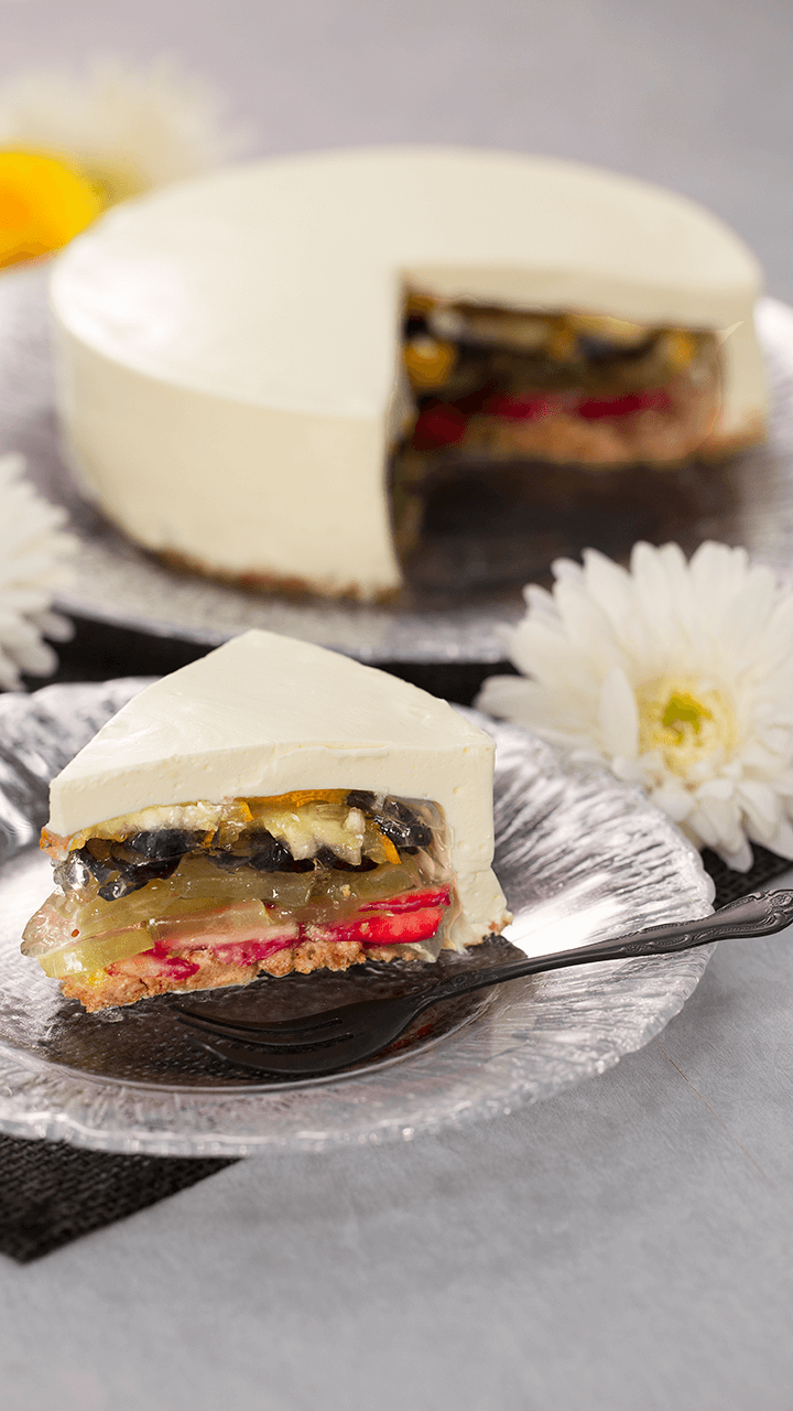 No Bake Fruits Cheese Cake