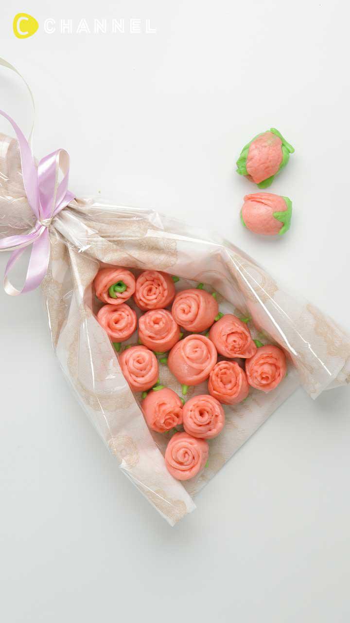 このままプレゼントしちゃう？ 花が咲く蒸しパン