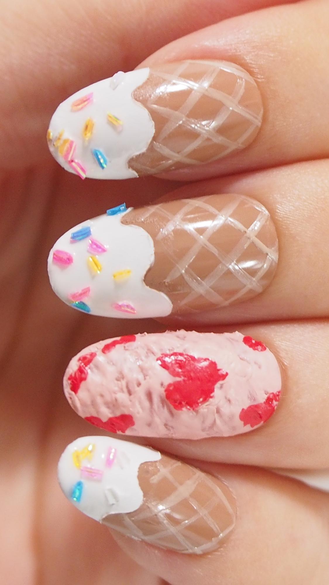 ダイソー多め♪ほぼ100均ネイルでアイスネイル/3COINSのハサミが役立った！