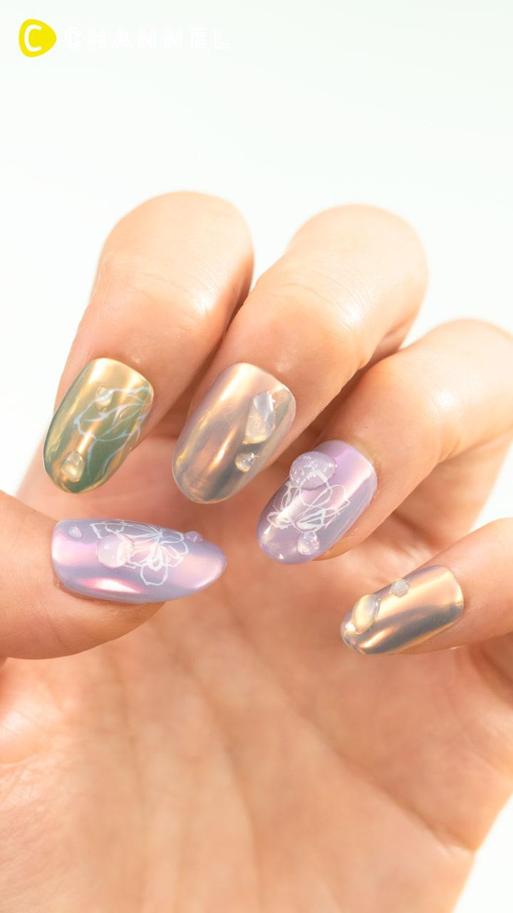 和モダン♡和風現代カラー「睡蓮ネイル」