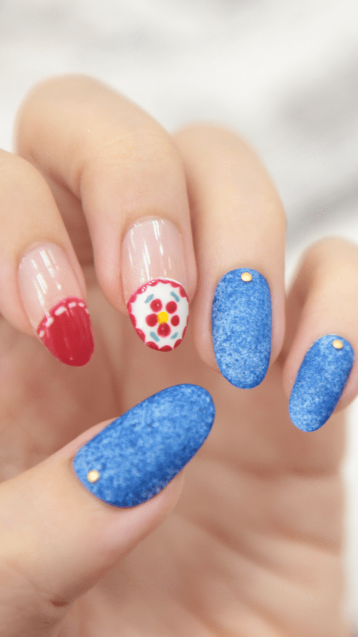 セルフでチロリアンネイル！爪楊枝でこのアート？【しずくさん監修の100均ネイル】