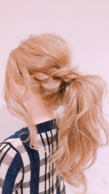 編み込みポニーテールアレンジ❤️