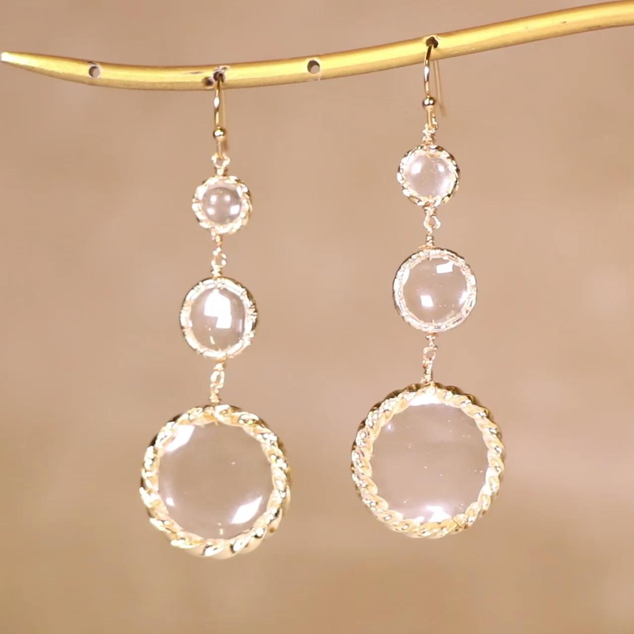 デザインリングでおしゃれ 「三連レンズピアス」