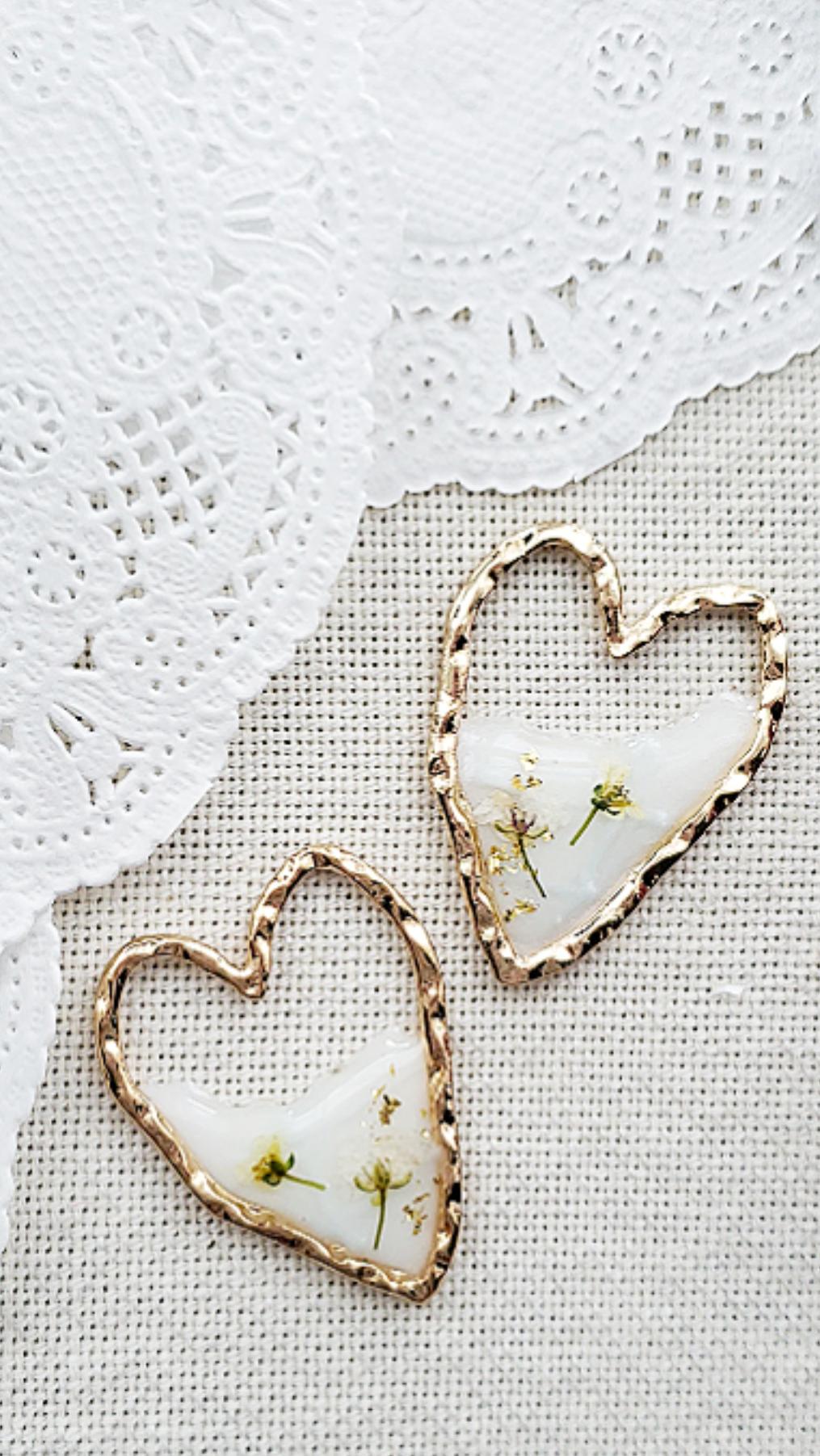 【レジンアクセサリーパーツ】ヴィンテージ♡のフラワーチェック