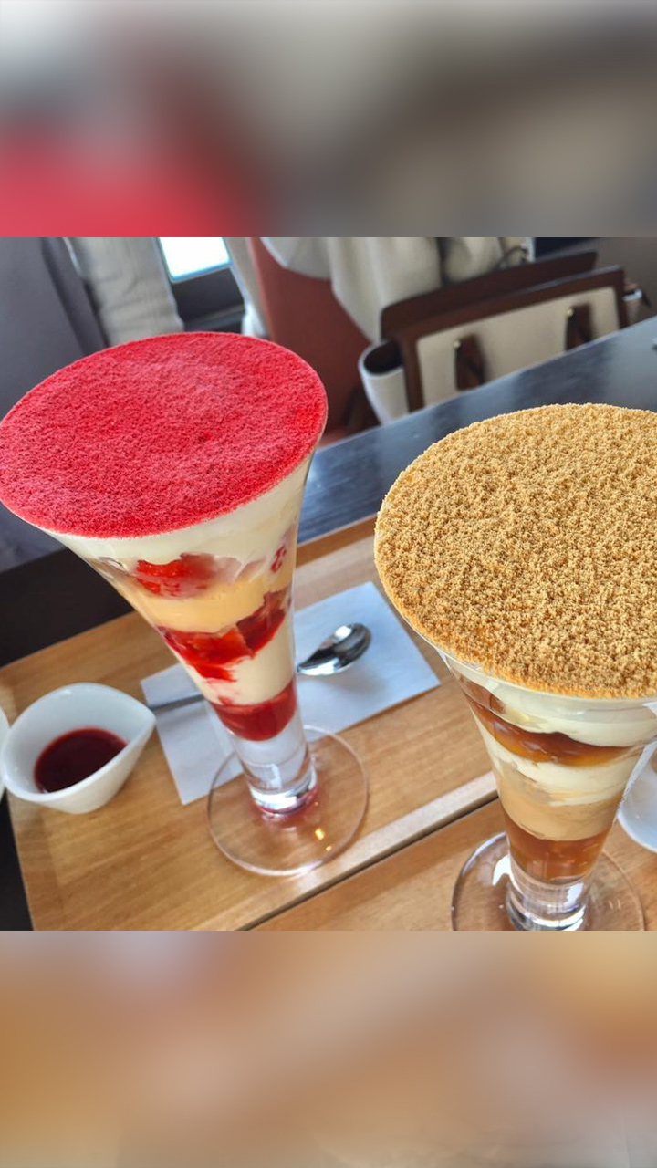 京都の焦がしきな粉パフェ！カクテルみたいで超キレイ！