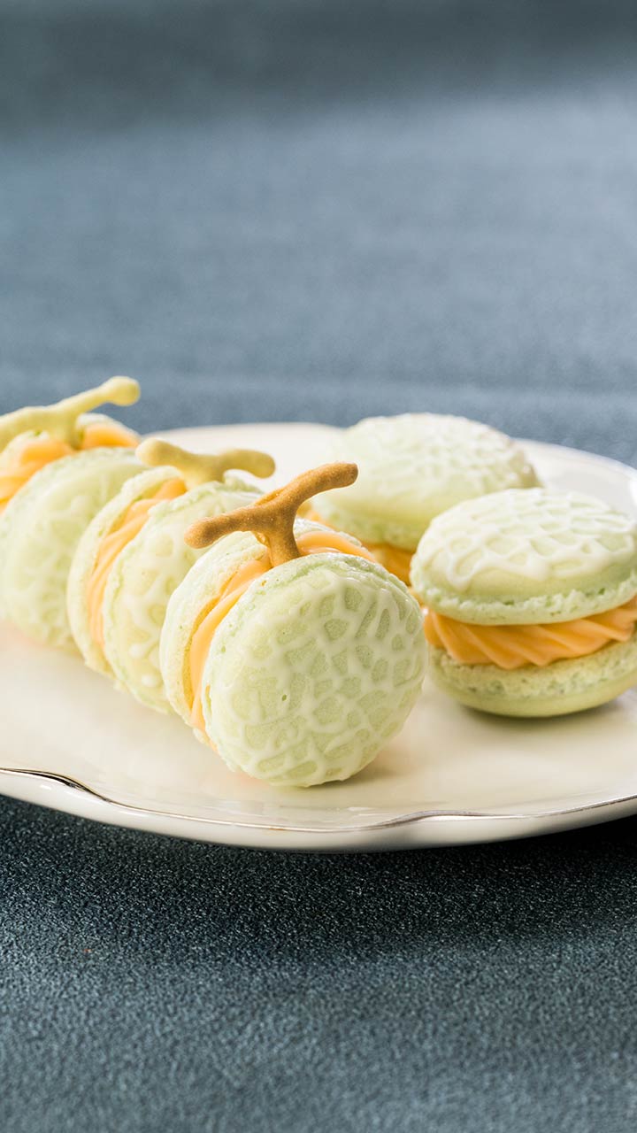 色も模様も本物そっくり！？メロンマカロン