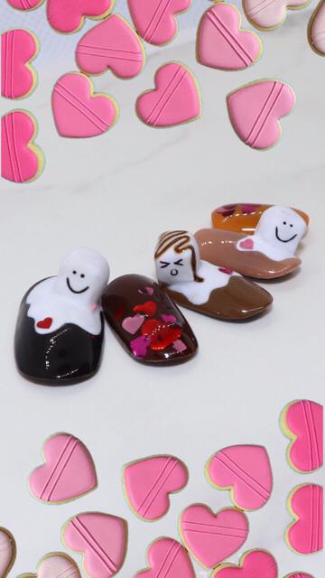 バレンタインにおすすめ♡マシュマロチョコネイル