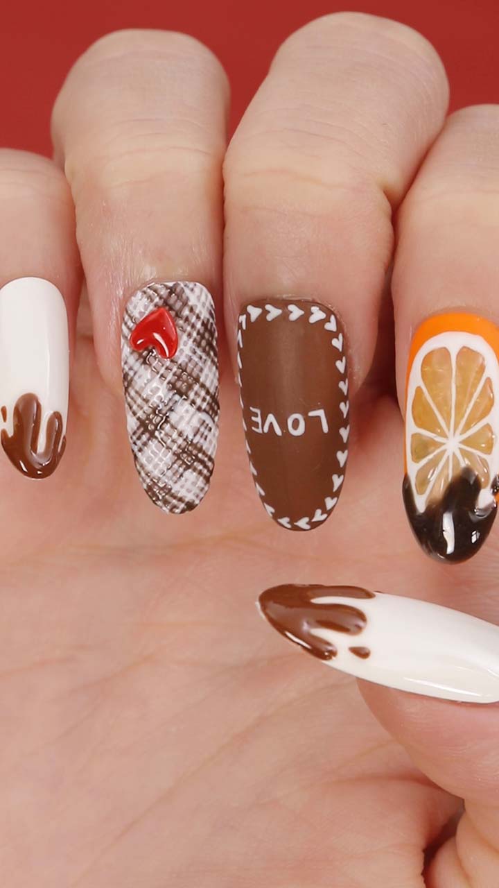 マットでリアル☆LOVEチョコレートネイル