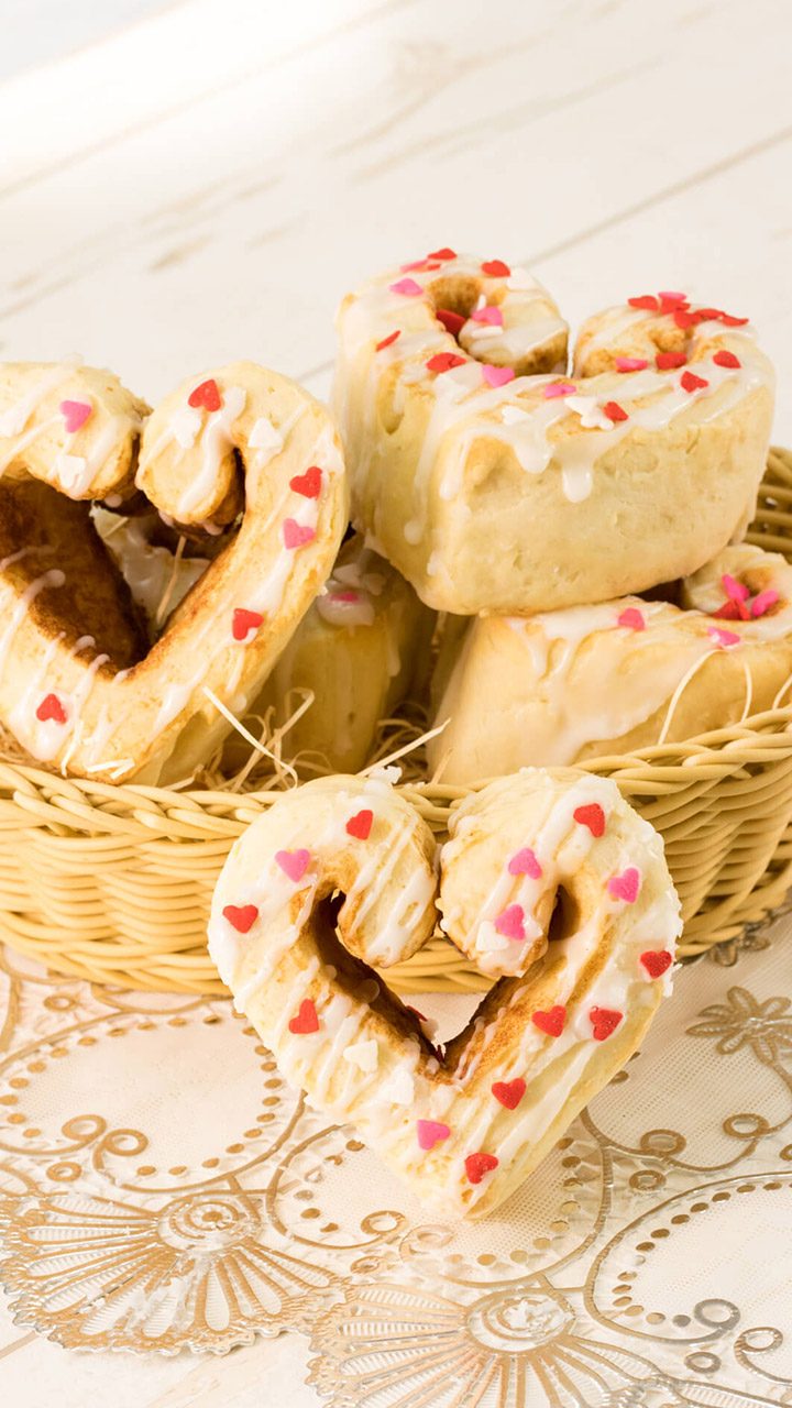 発酵いらず♡ハートのシナモンロール