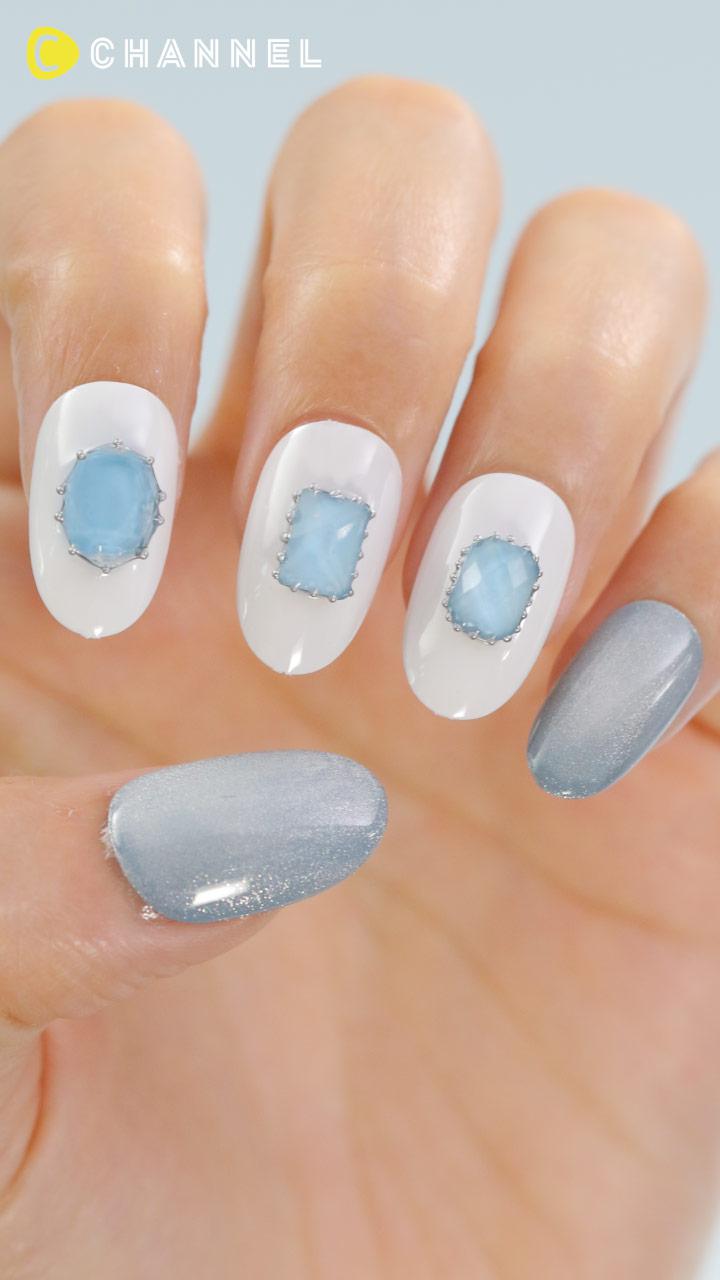 透き通った美しさ♡アクアマリンネイル